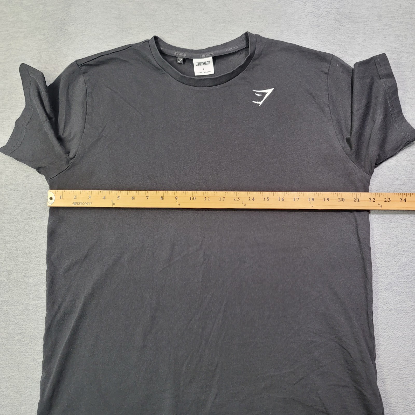 Gymshark T Shirt Mens Large Black Crew Neck Gym Workout Casual Logo