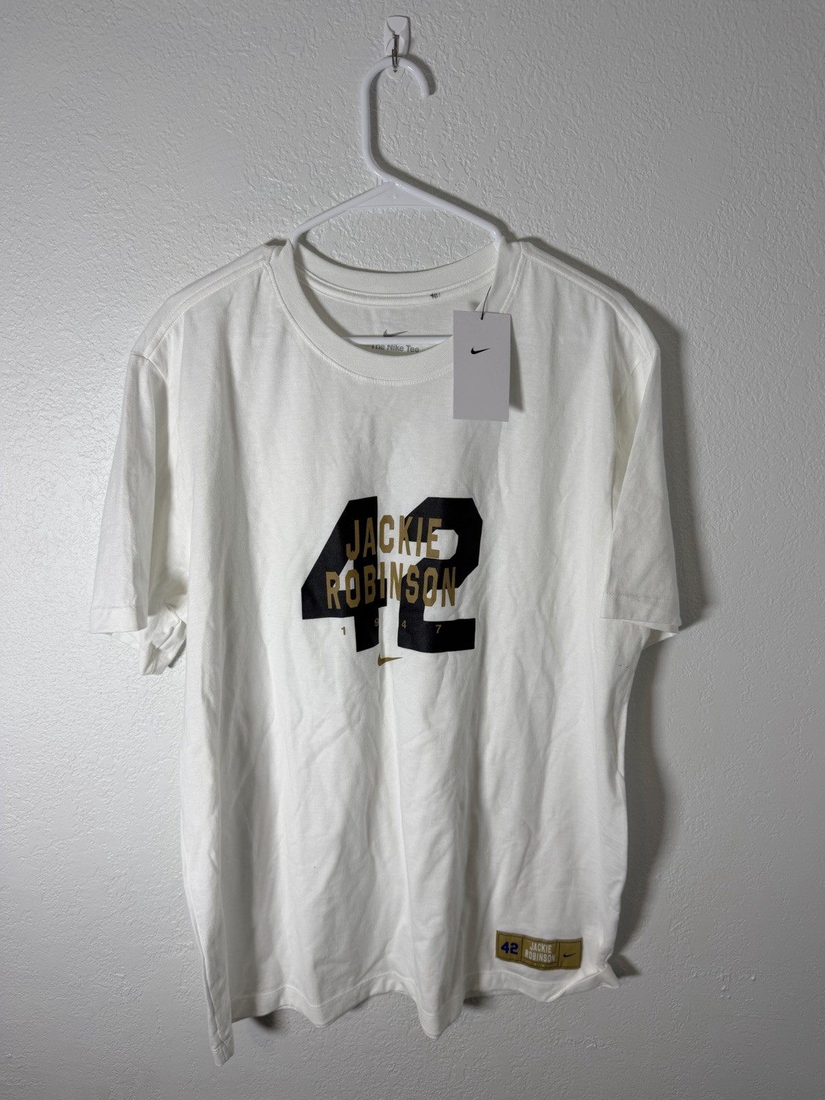 Nike 1947 Jackie Robinson 42 White T-Shirt Men’s Size XL HJ3458-121 New