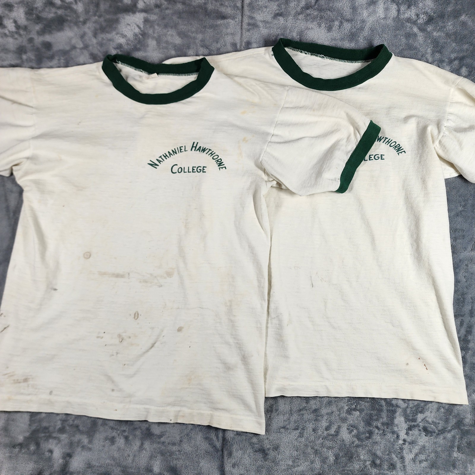 VINTAGE 50s Nathaniel Hawthorne T-Shirt Men’s M Champion Running Man Lot Of 2