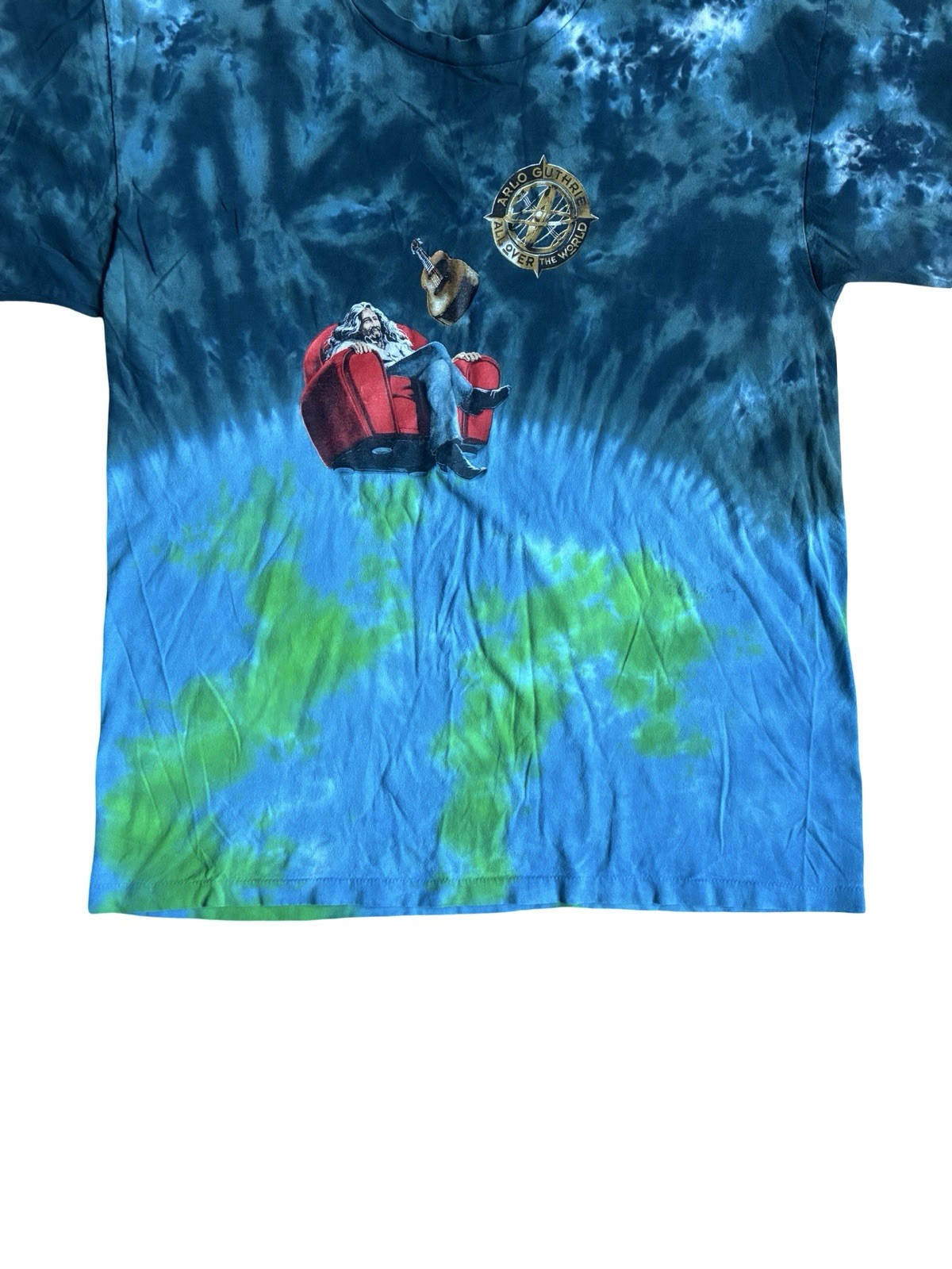 Vintage 90s Arlo Guthrie All Over The World Tour Single Stitch T-Shirt Size XXL