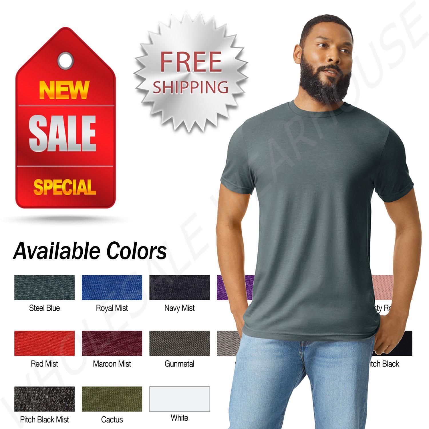 Gildan Men’s Softstyle 4.6 oz. Cotton Poly Short Sleeves CVC T-Shirt G670 XS-3XL