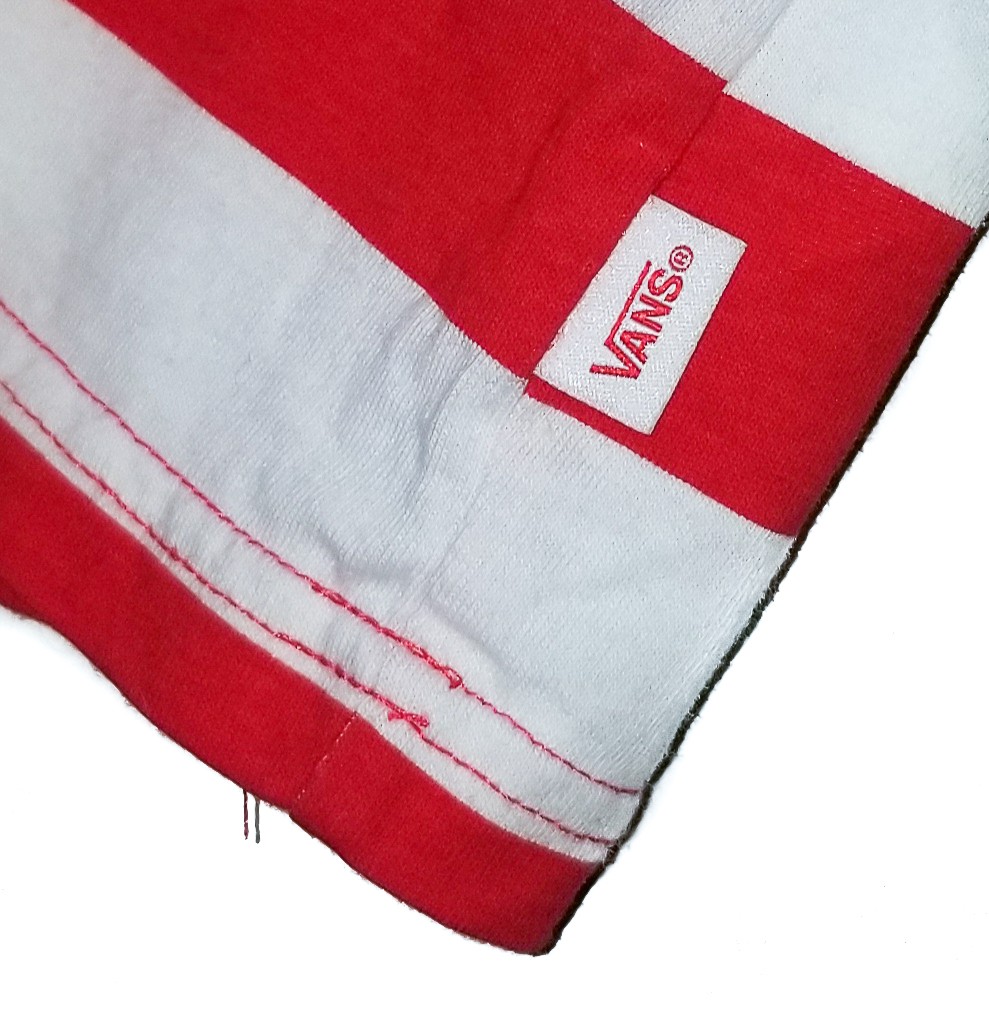 VANS x Where’s Waldo Ringer T-Shirt Red White Striped Pocket Collab Skate Tee LG