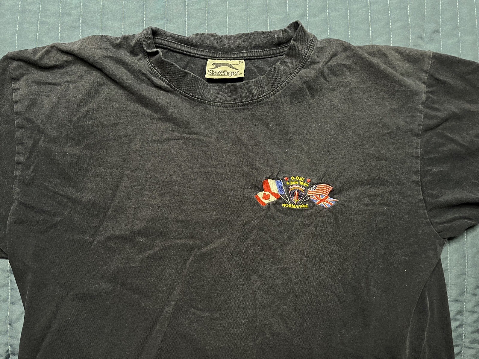Slazenger Men’s T Shirt Normandie D-Day 6 July 1944 Large Blue