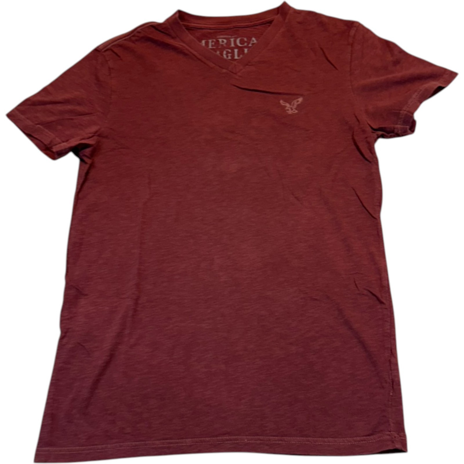 American Eagle Outfitters Men’s Size XS/P Red V-Neck Plain Shirt 100% Cotton