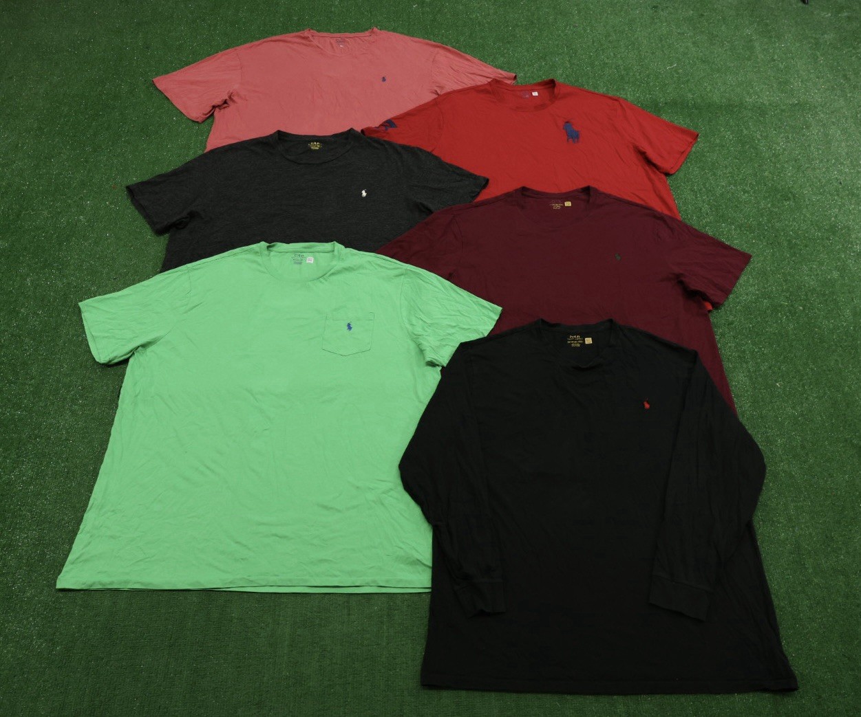 Lot Of 6 Men’s Big and Tall 3XLT Polo by Ralph Lauren Tee 100% Cotton Q194