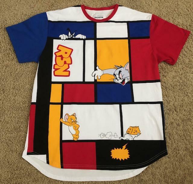 Tom & Jerry Reason Streetwear Collection Men’s White Red Yellow Blue T-Shirt XL