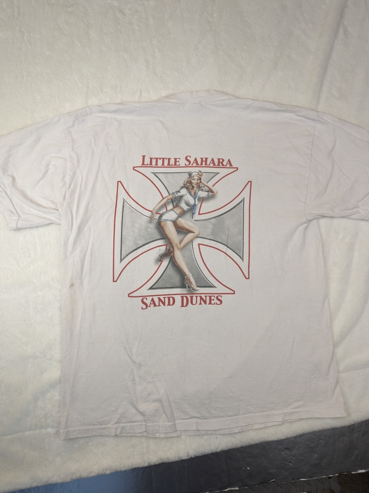 Vintage Little Sahara Sand Dunes Shirt Mens XL Distressed Aop Cross