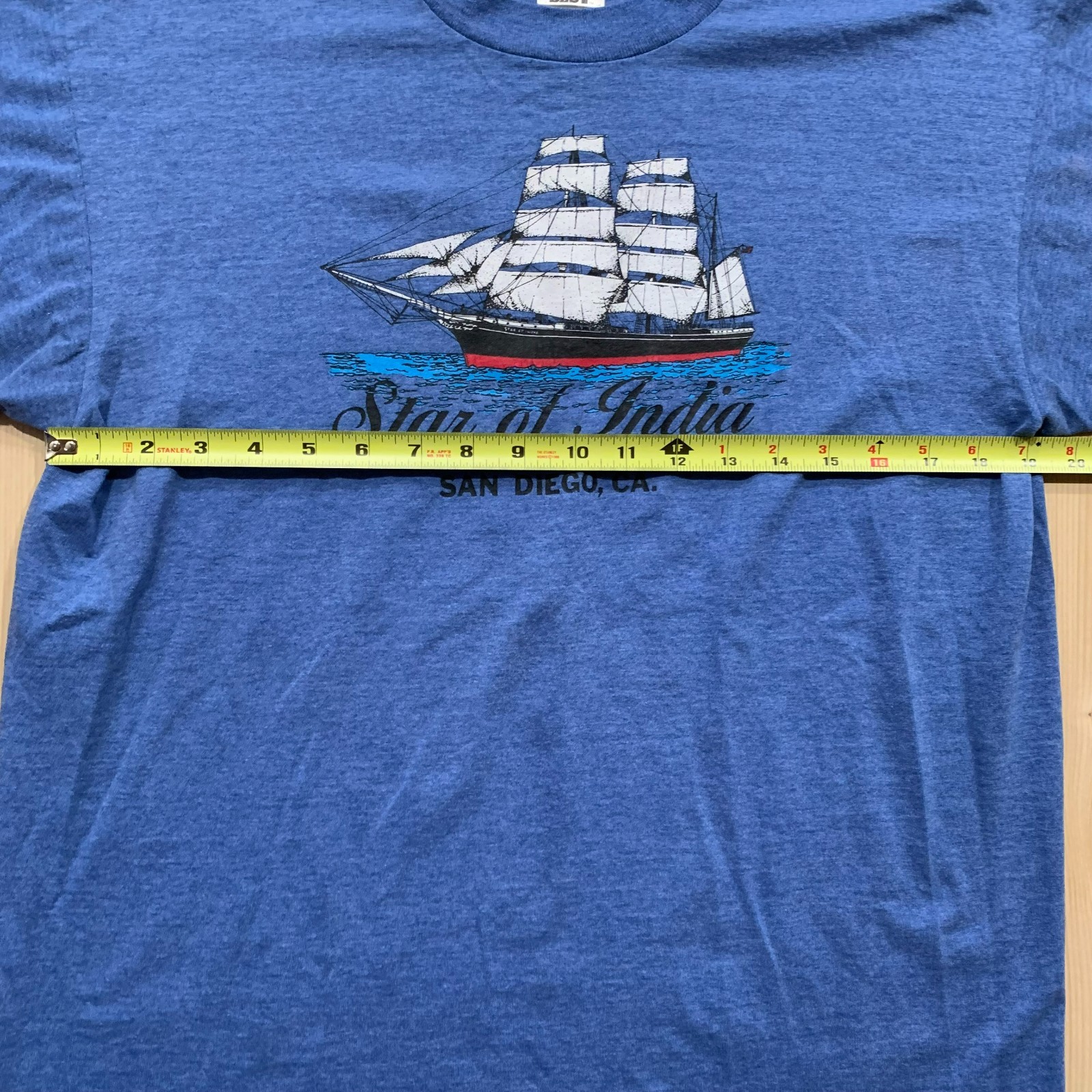 Vintage 90s Star of India Sailing Ship San Diego CA Single Stitch T-Shirt Size L