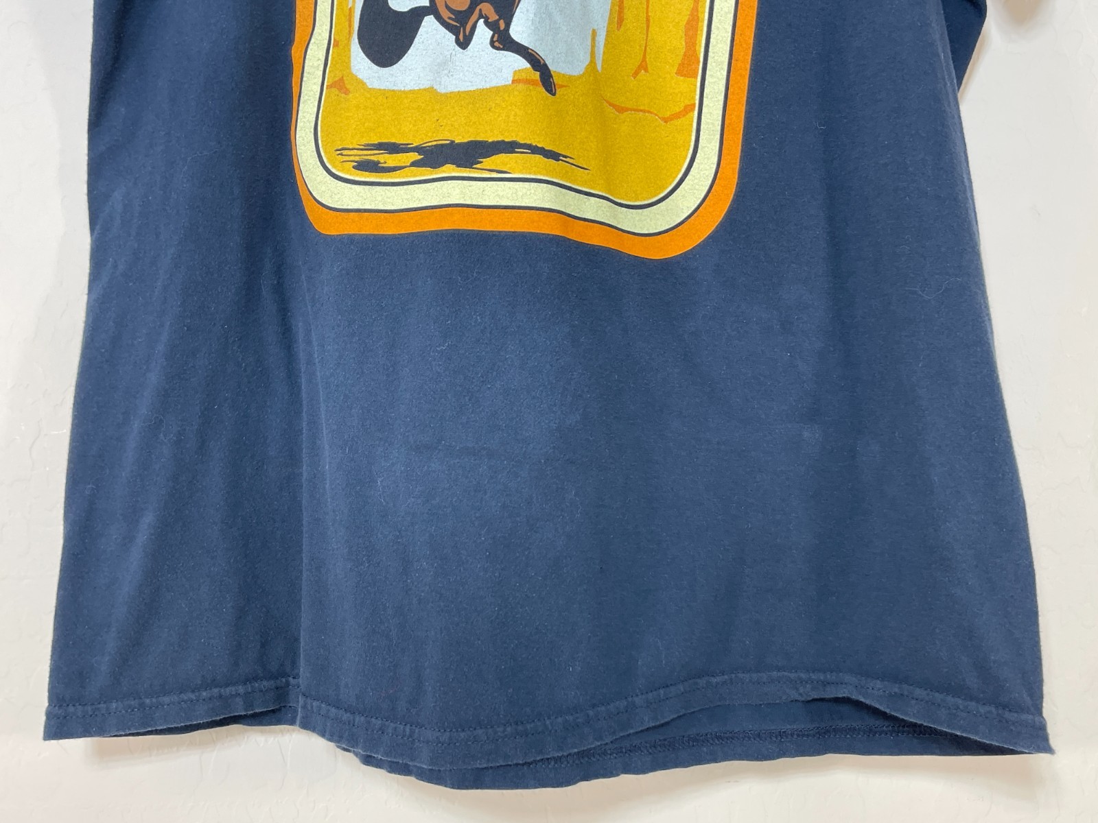 Cinch Western Cowboy Outlaw Bronc Blue Short Sleeve T-Shirt Mens Size L Tee