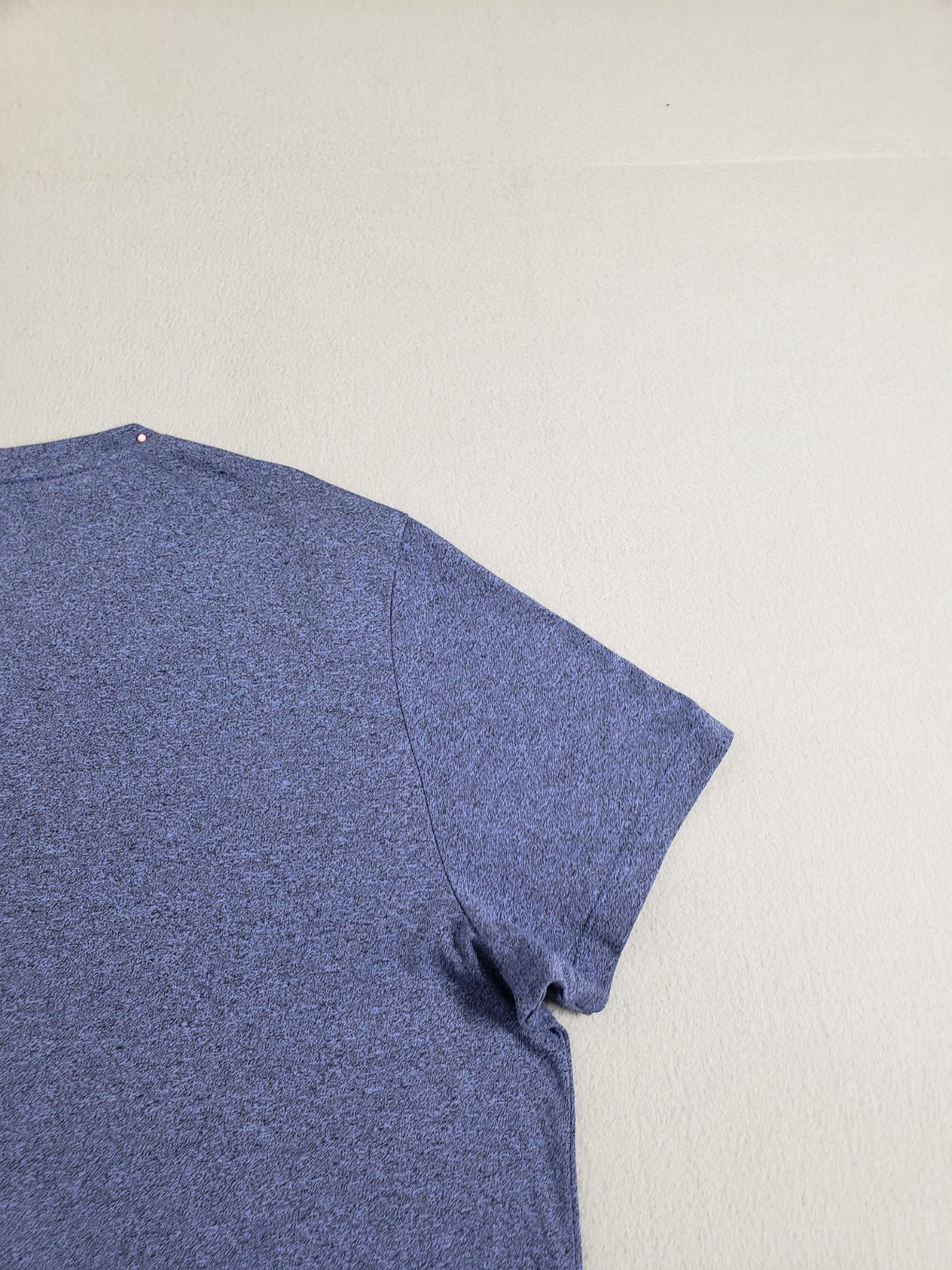 Alfani Men T Shirt L Blue Textured Henley Short Sleeve Stretch Summer Casual