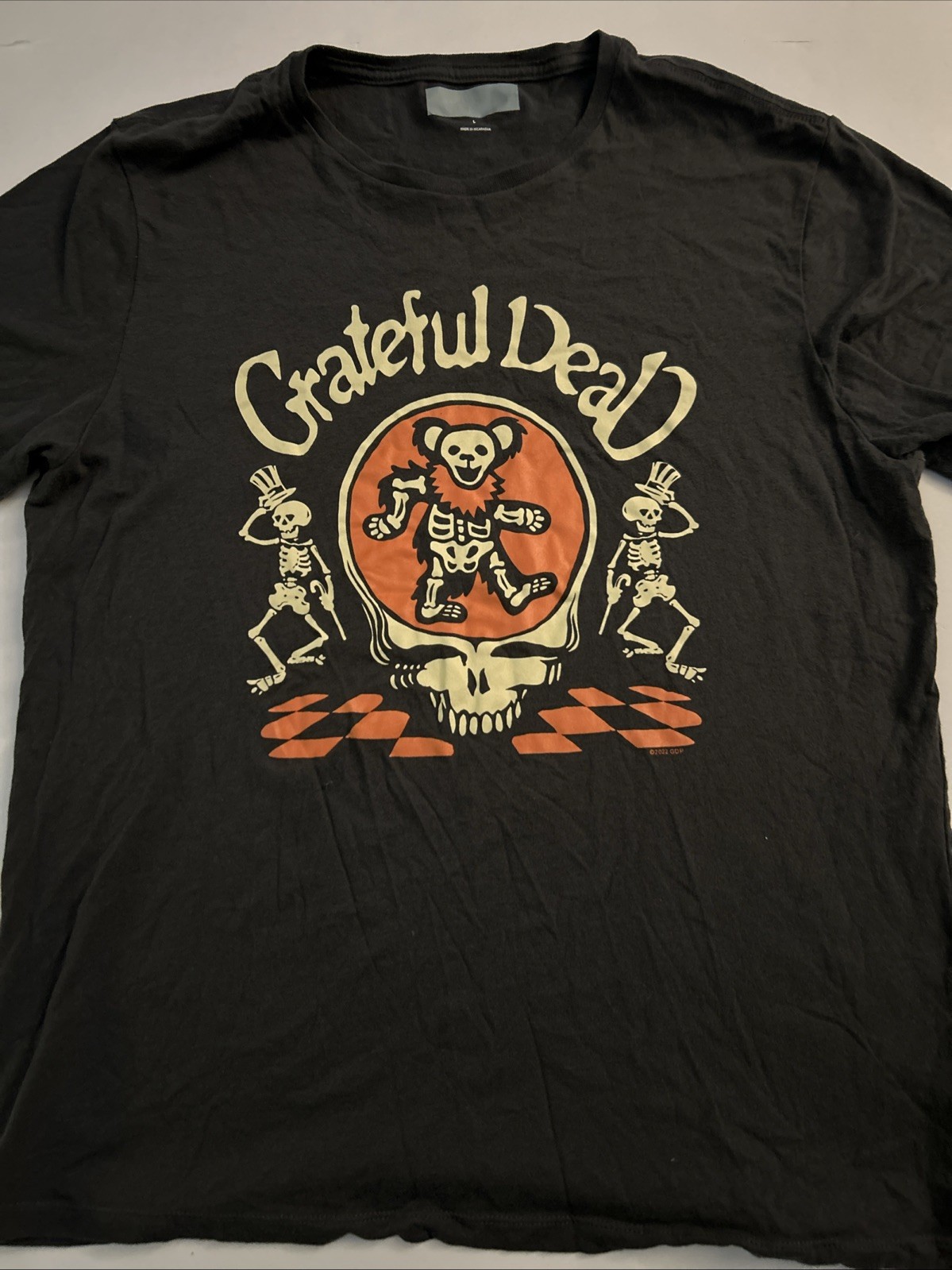 Grateful Dead Skeleton Dancing Bear Halloween T Shirt Size Large