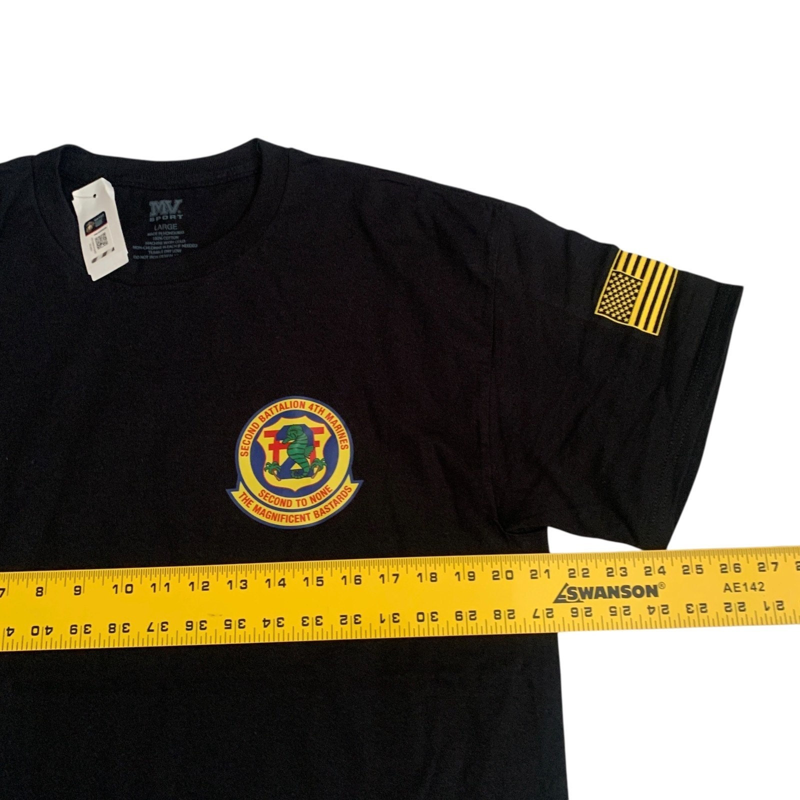 USMC Men’s Size L 2nd Battalion 4Th Marines Short Sleeve Black T-Shirt NEW