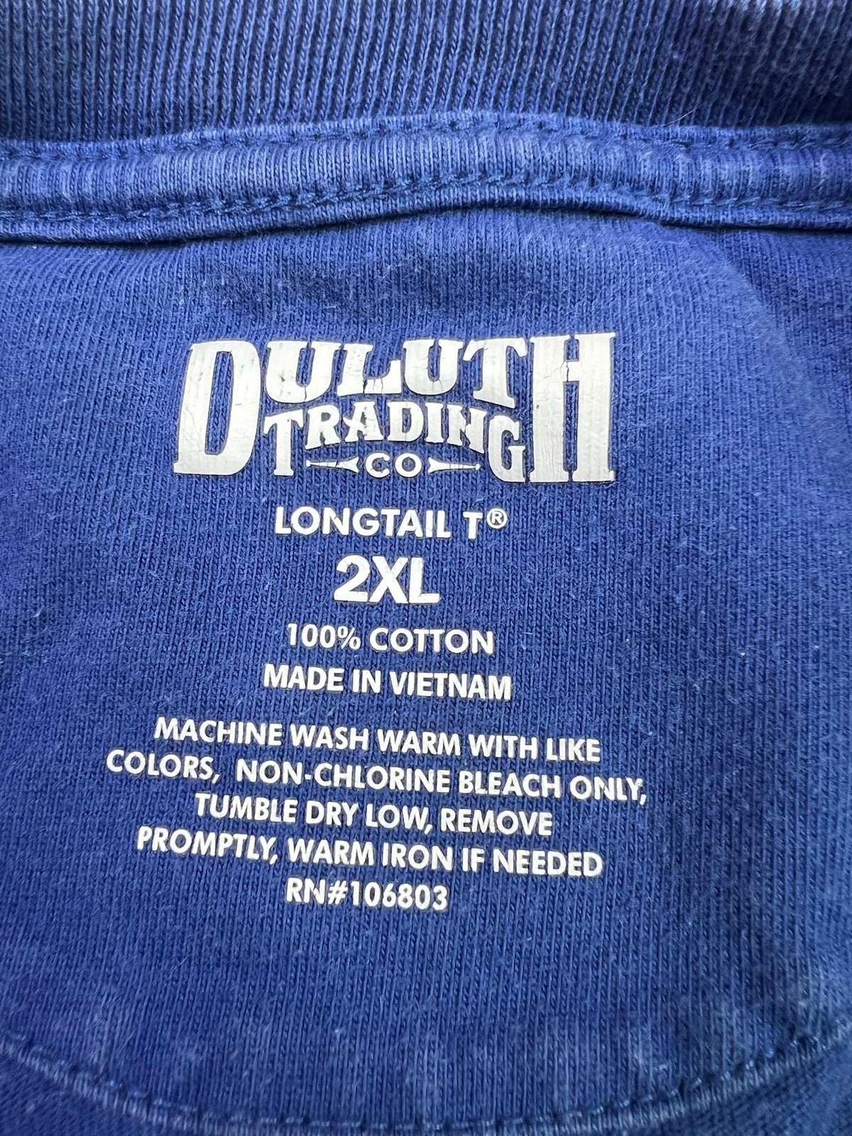 Duluth Trading Longtail T Shirt Mens 2XL Blue Pocket 100% Cotton Tagless Tee