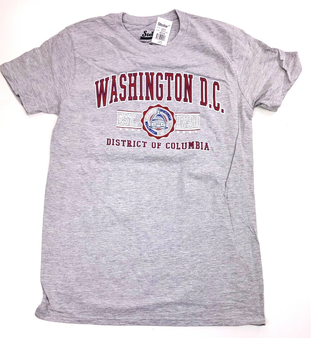 Stellar Washington DC T-shirt Size M Medium Gray District of Columbia Cotton