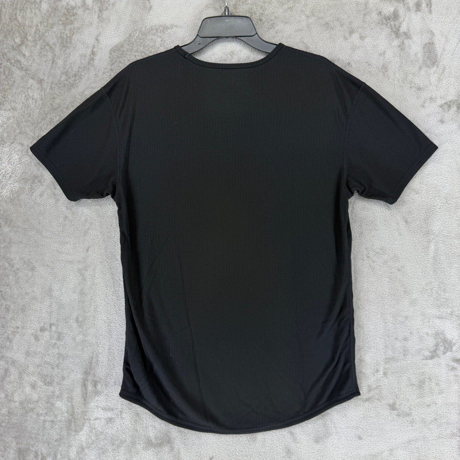 BYLT Premium Basics Mens Black Ribbed Short Sleeve T-Shirt MTSS0302-001 Size L
