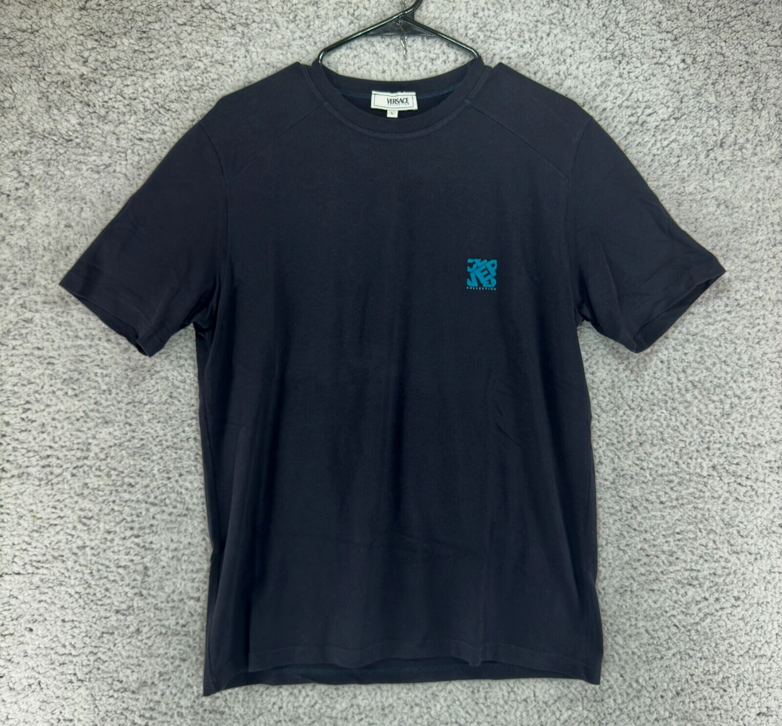 Versace Collection Short Sleeve Crewneck Dark Navy Blue T-Shirt Men’s Size Large