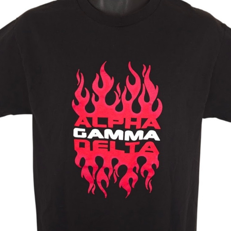 Alpha Gamma Delta T Shirt Size Medium Black Alpha Gam Womens Fraternity