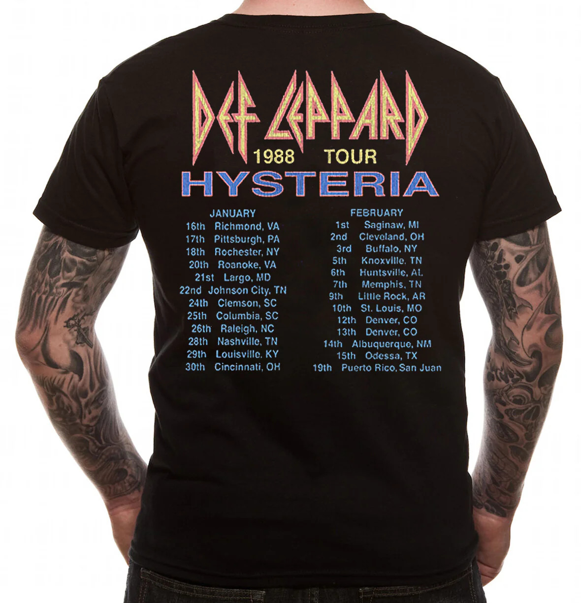 Def Leppard T Shirt Hysteria ’88 Official Rock Album Tour Licensed Tee S-2XL New