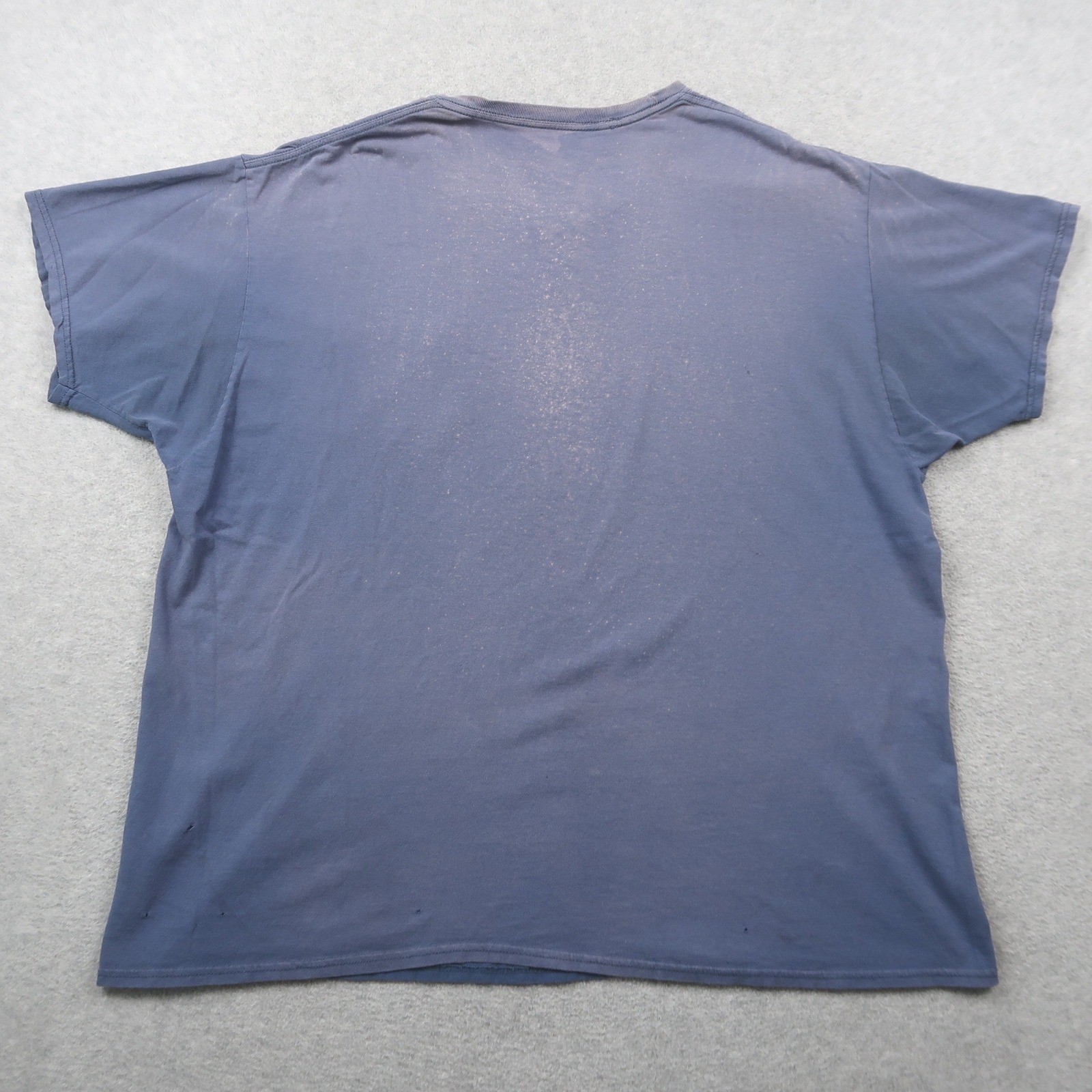 Distressed Pocket T-Shirt Mens Faded Blue Short Sleeve Crewneck 2XL