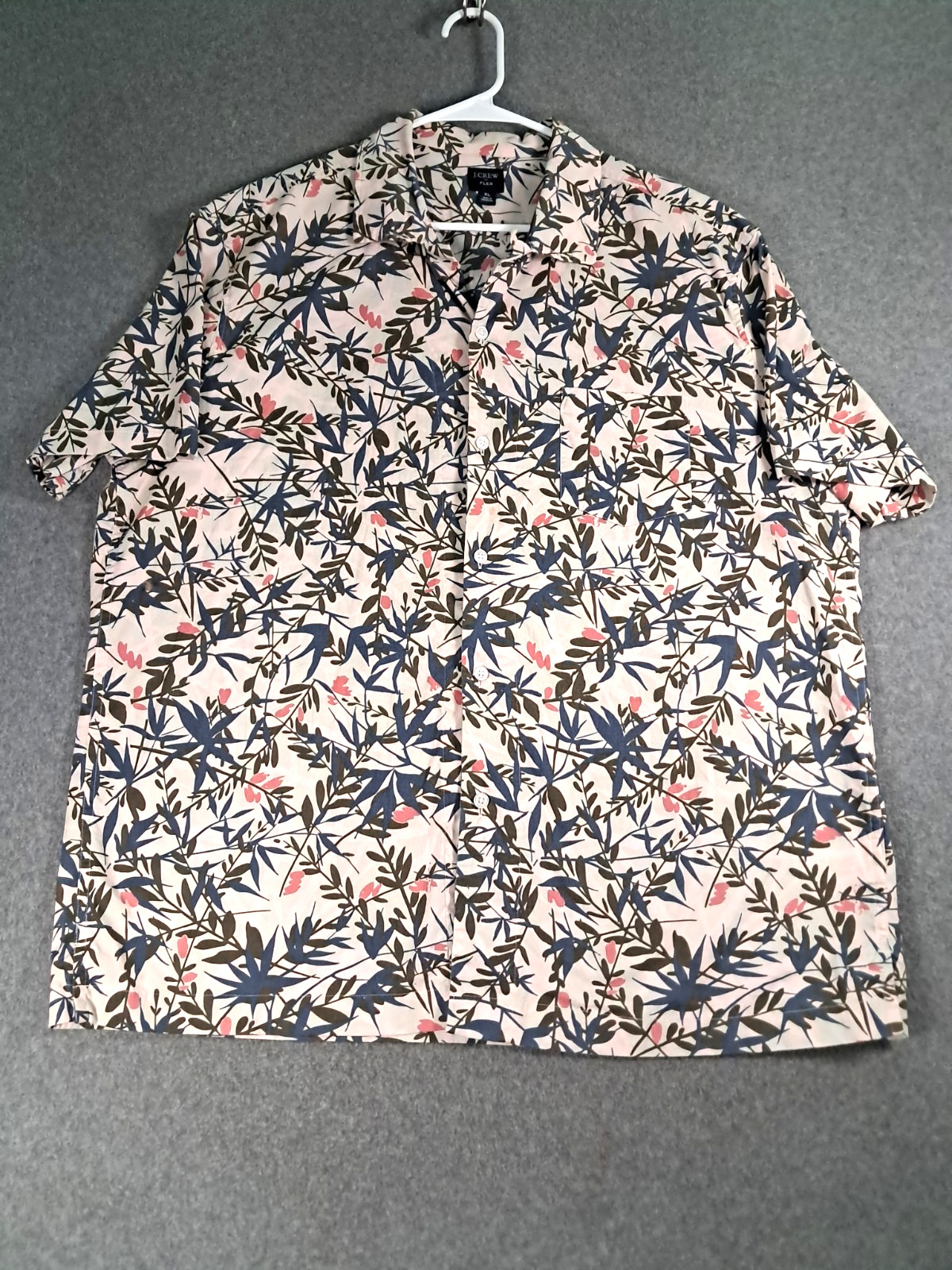 J Crew Flex Button Down Short Slv Shirts Lot of 2 Geometric & Floral Patterns XL