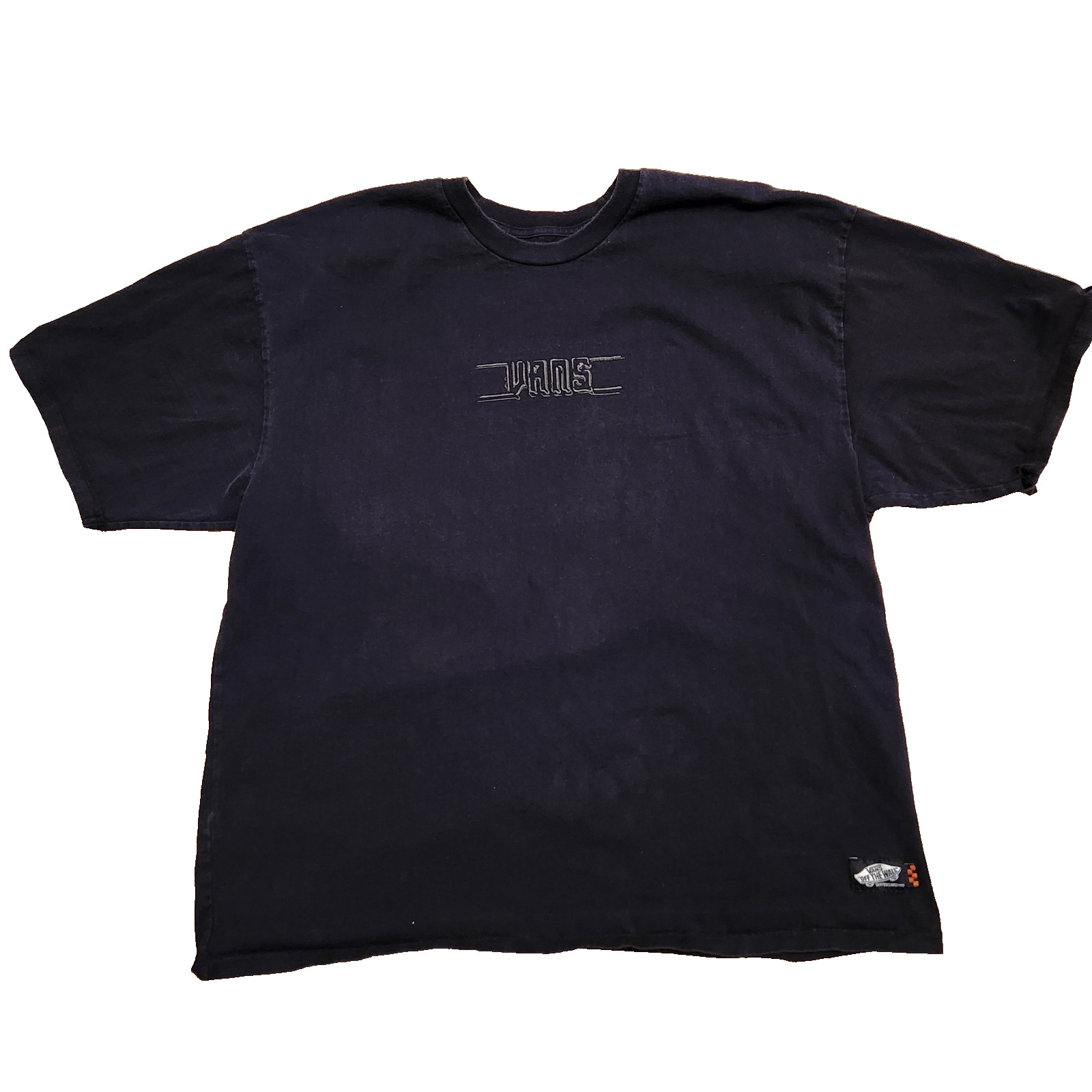Vans Off The Wall Skateboarding T Shirt XXLarge Black Loose Fit Embroidered Logo