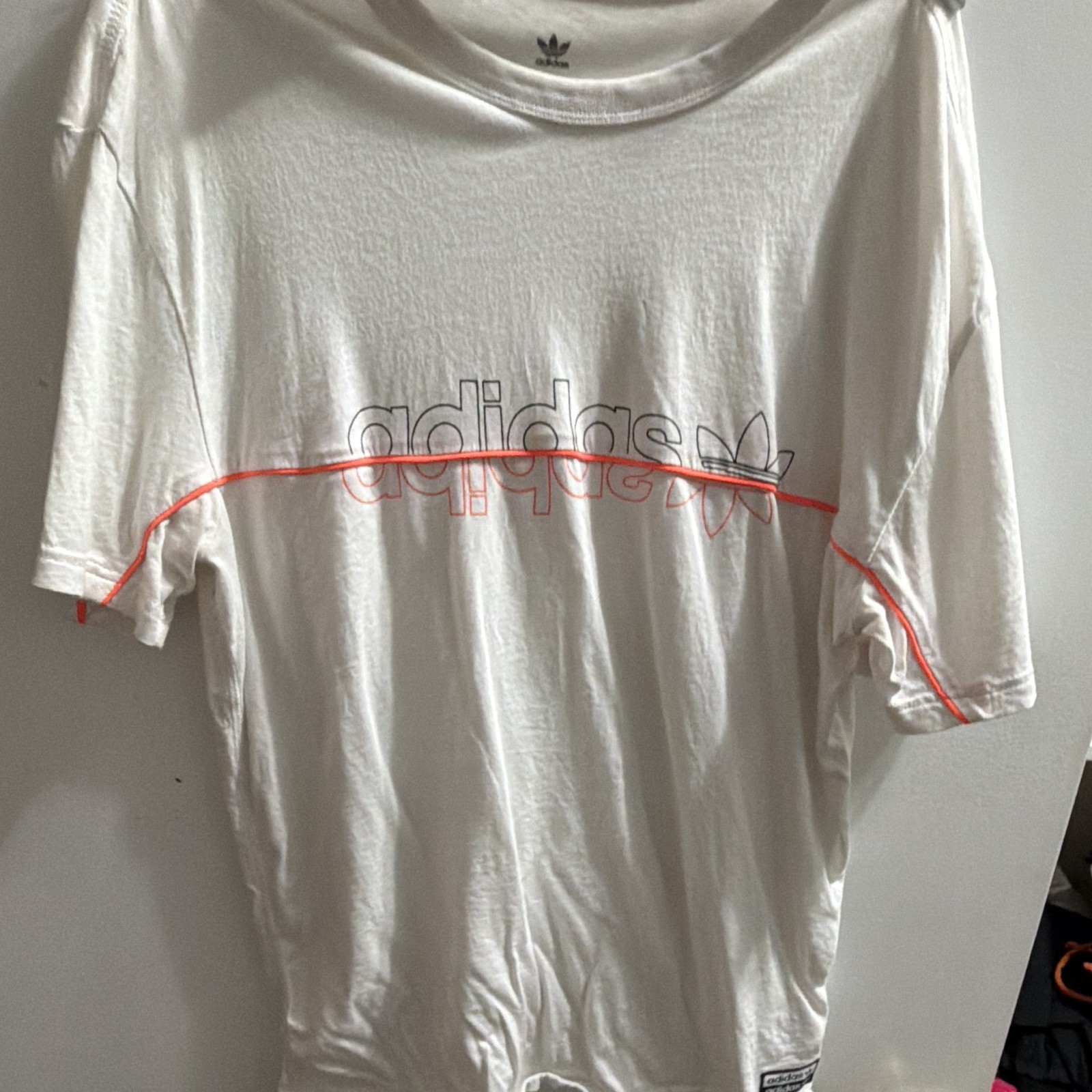 adidas Originals White Graphic Trefoil Logo Crew Neck Tee Short Sleeve 15-16Y