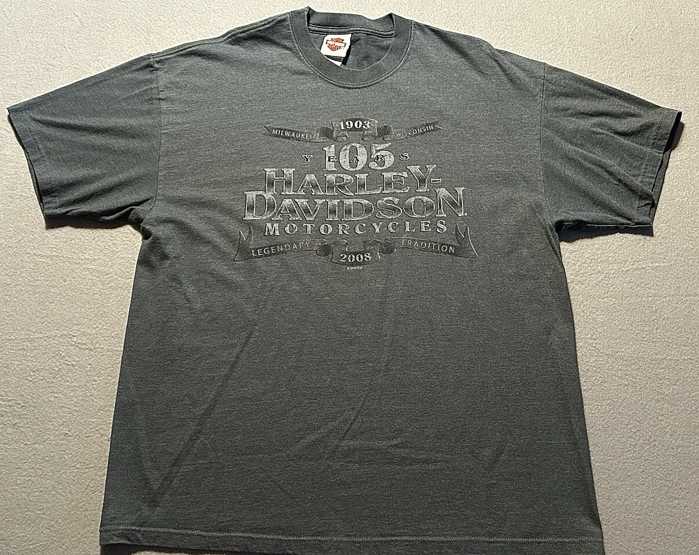 Harley Davidson 105th Anniversary 2008 House of Harley Shirt Milwaukee 2008 XL