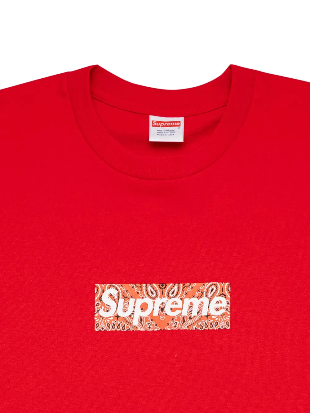 Supreme Bandana Box Logo Tee Red New in Original Packaging FW19 Size M