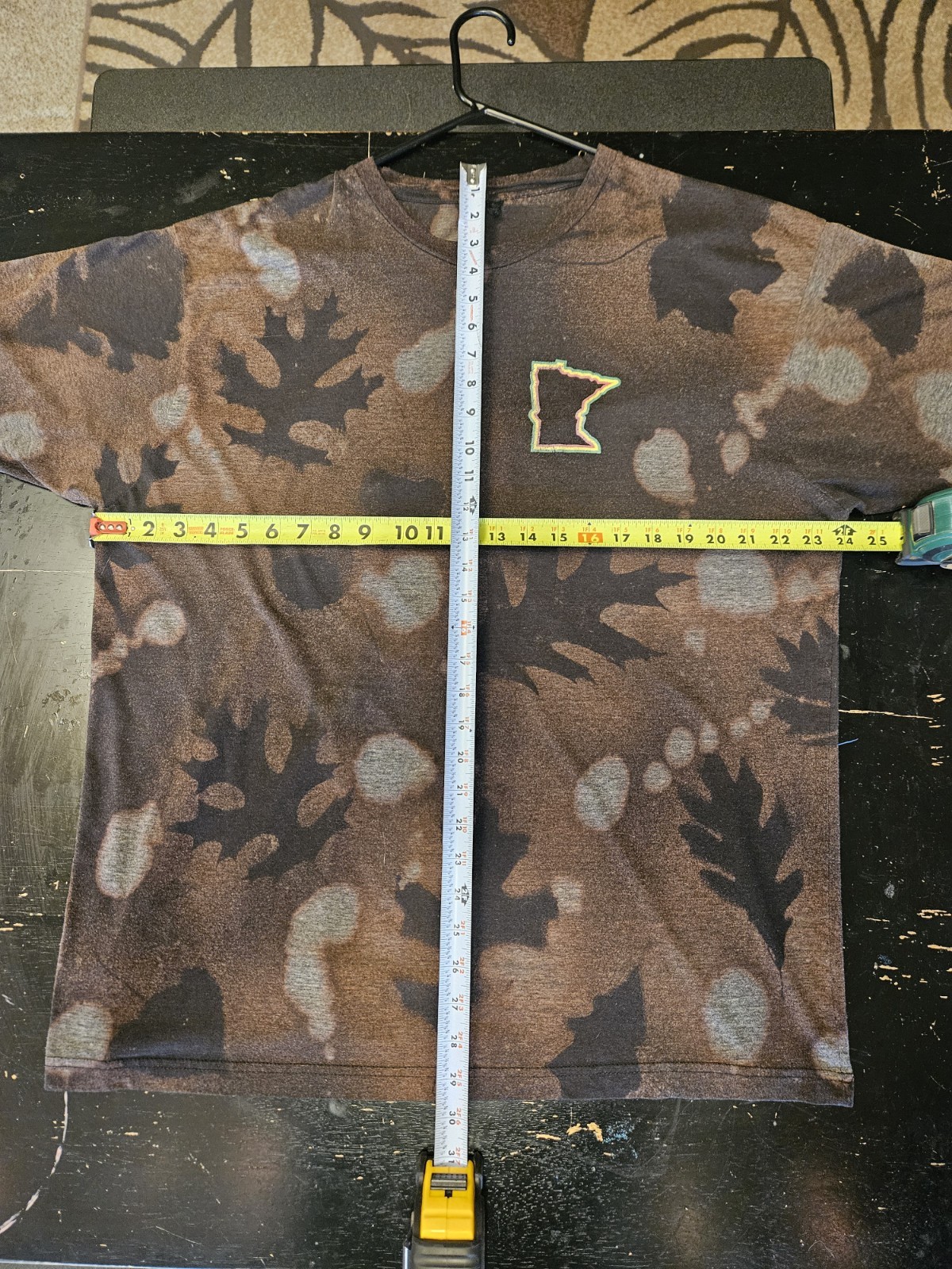 State Run Men’s Brown Bleached Camo Crew Neck Short Sleeve Logo T-Shirt 2XL
