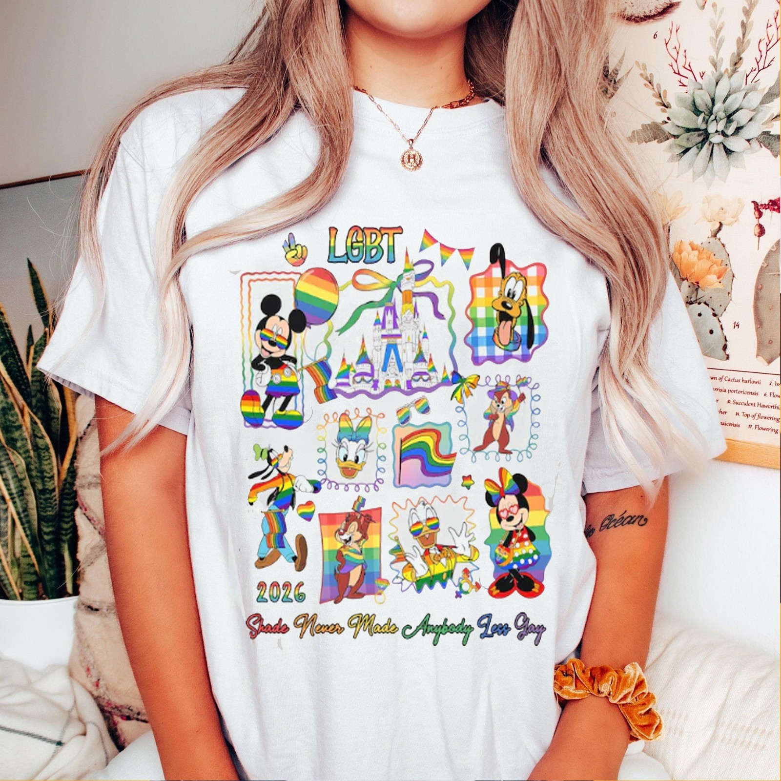 Disney Family Rainbow Pride Month Tee, Mickey and Friends Support Tee, LGBT Ally