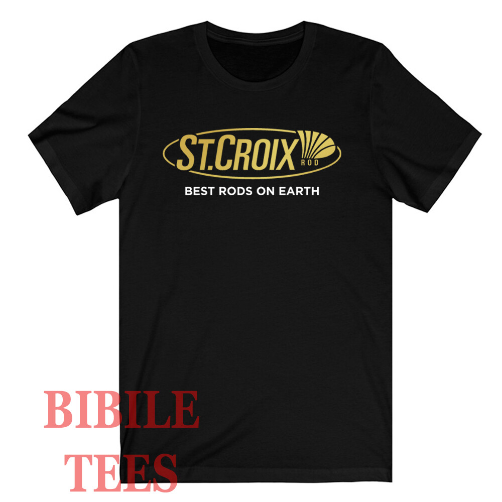 St. Croix Fishing Rods Black T-Shirt Size S to 5XL