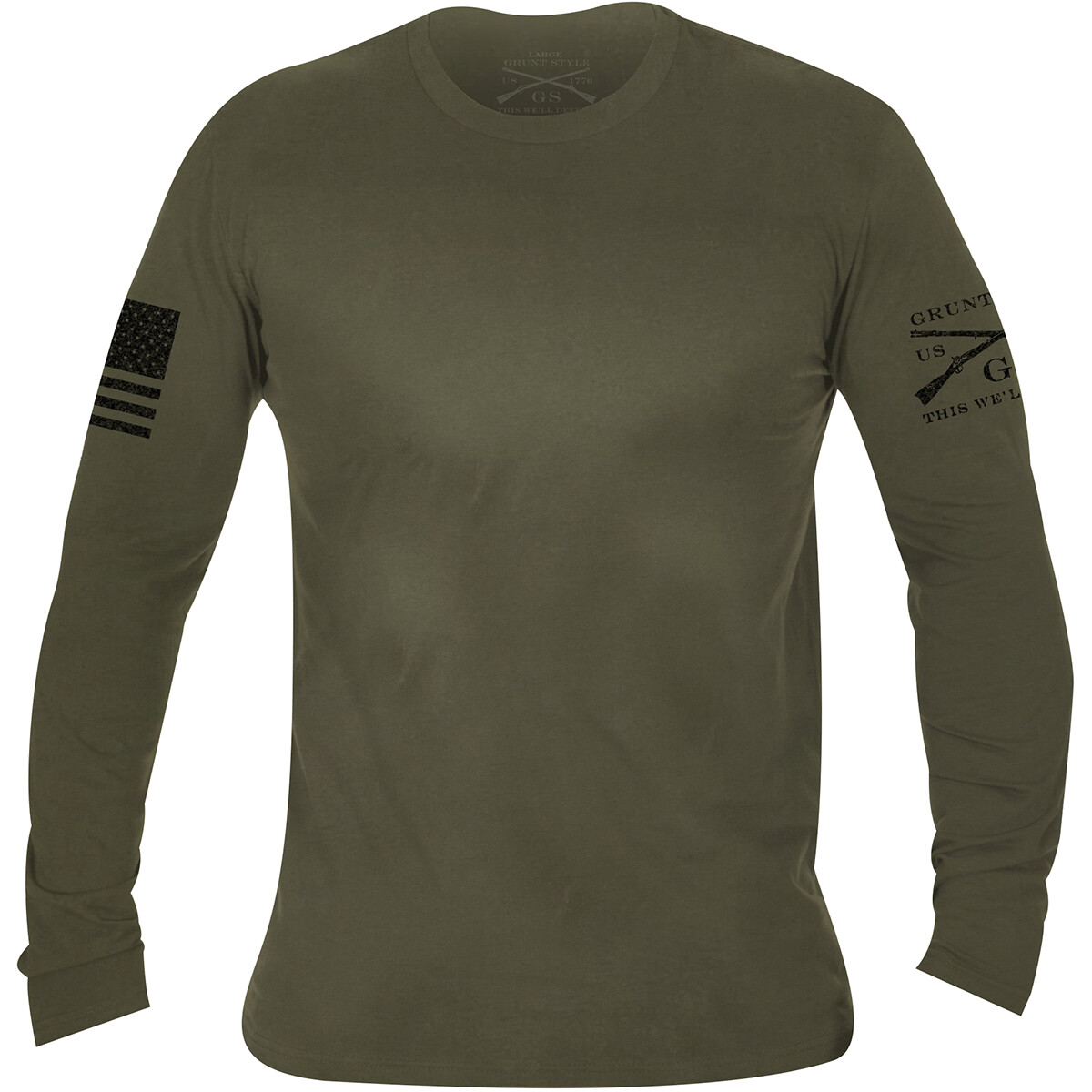 Grunt Style Basic Long Sleeve T-Shirt – Military Green