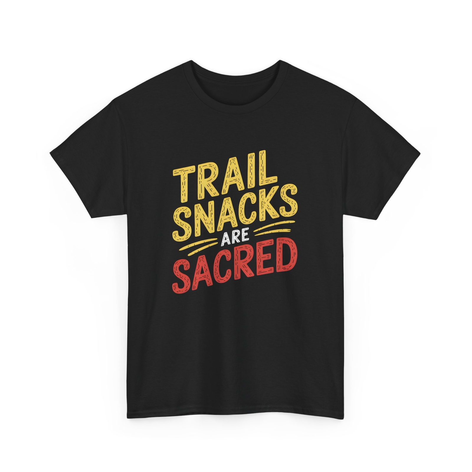 Trail Snacks Are Sacred Hiking Adventure T Shirt Short Sleeve Casual Apparel