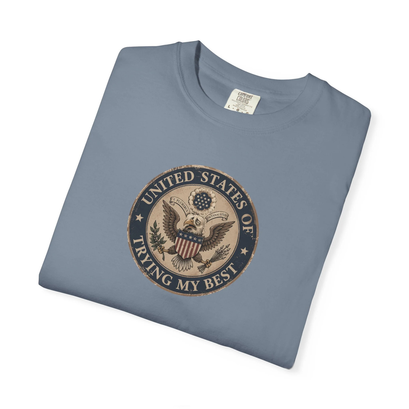 United States of Trying My Best Unisex T-shirt USA Graphic Tee Garment Dyed