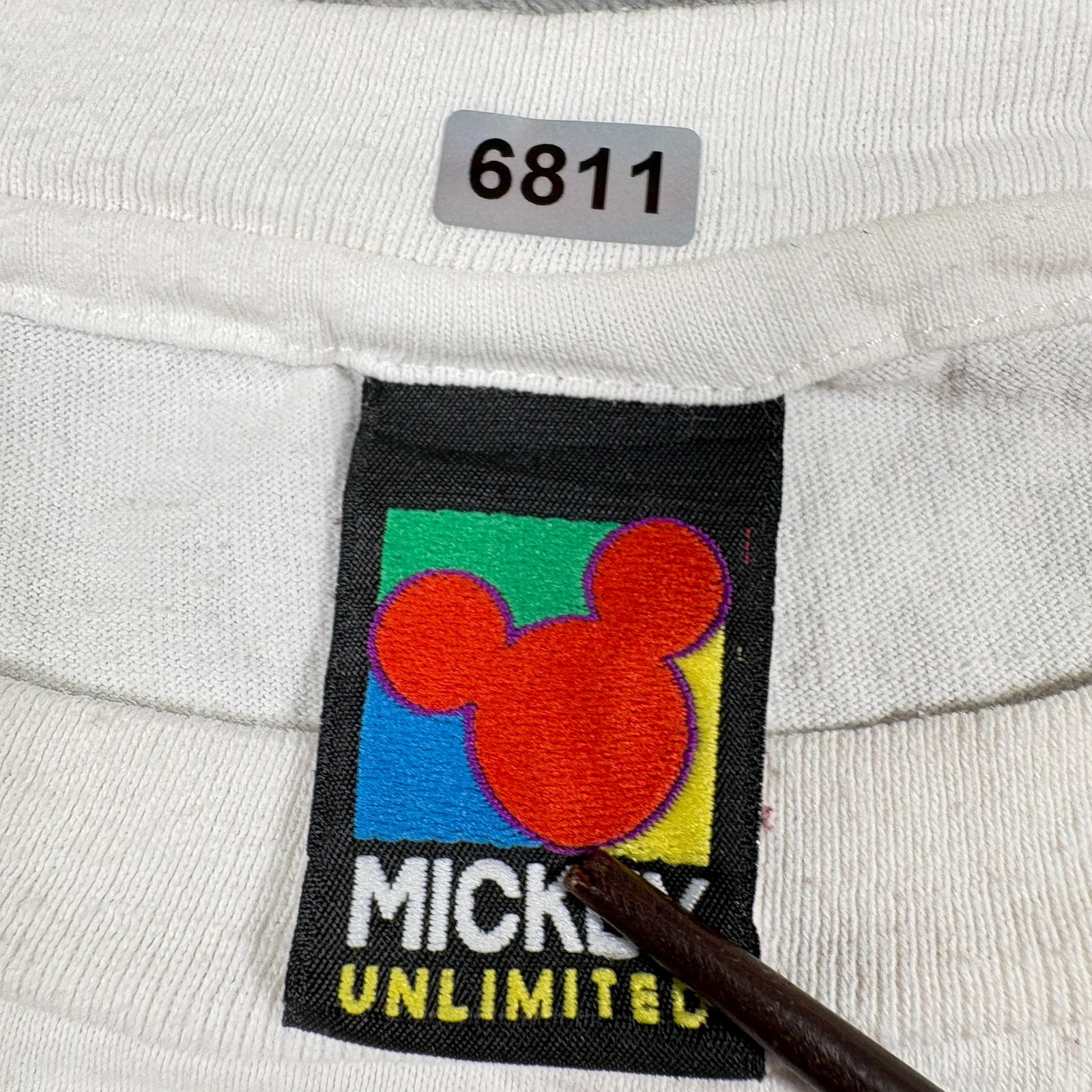 Vintage Mickey Unlimited T-Shirt Mens XL White All Over Print Cartoon DIsney