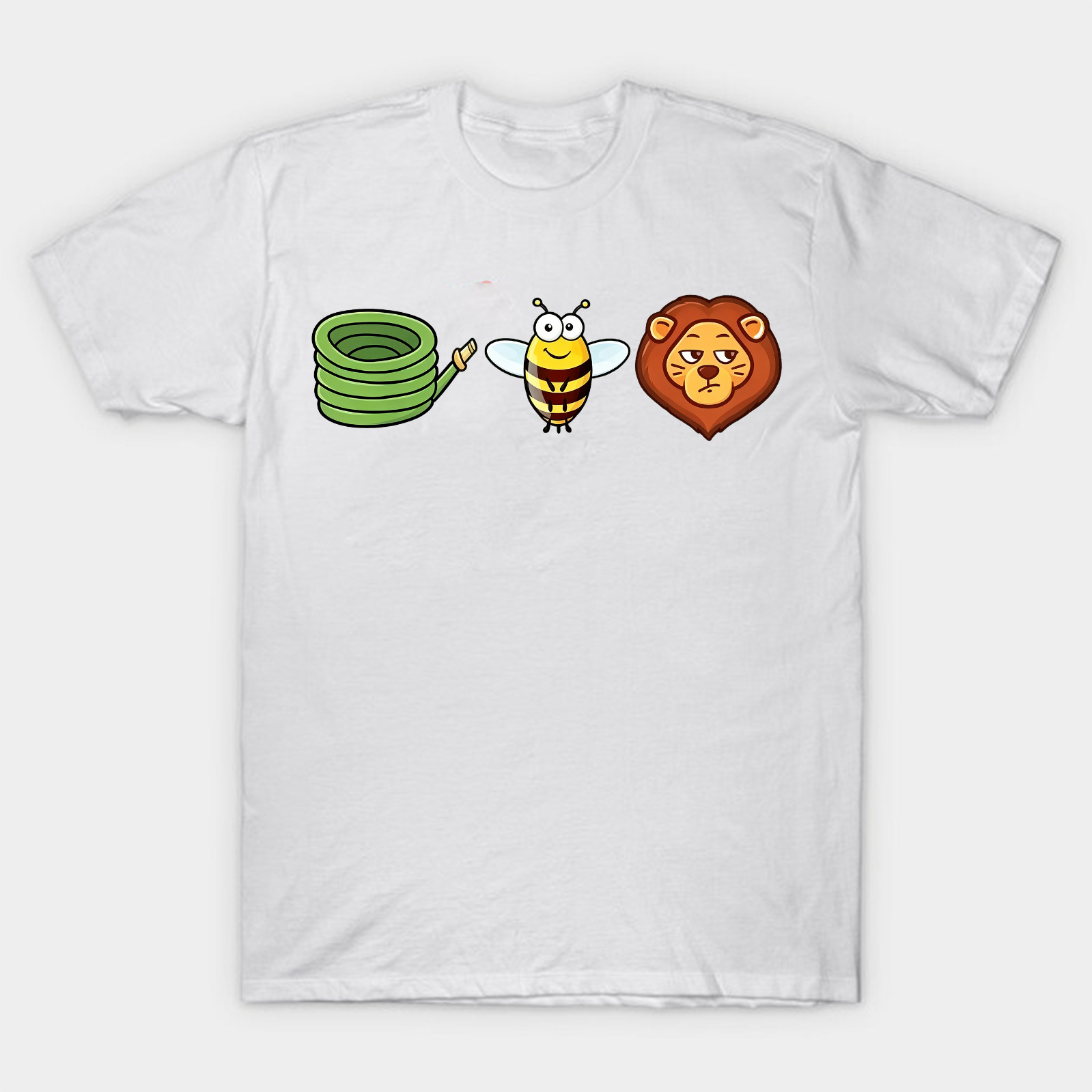Hose Bee Lion Mens T Shirts Cotton Short Sleeve T-Shirt Crew Neck T-Shirt