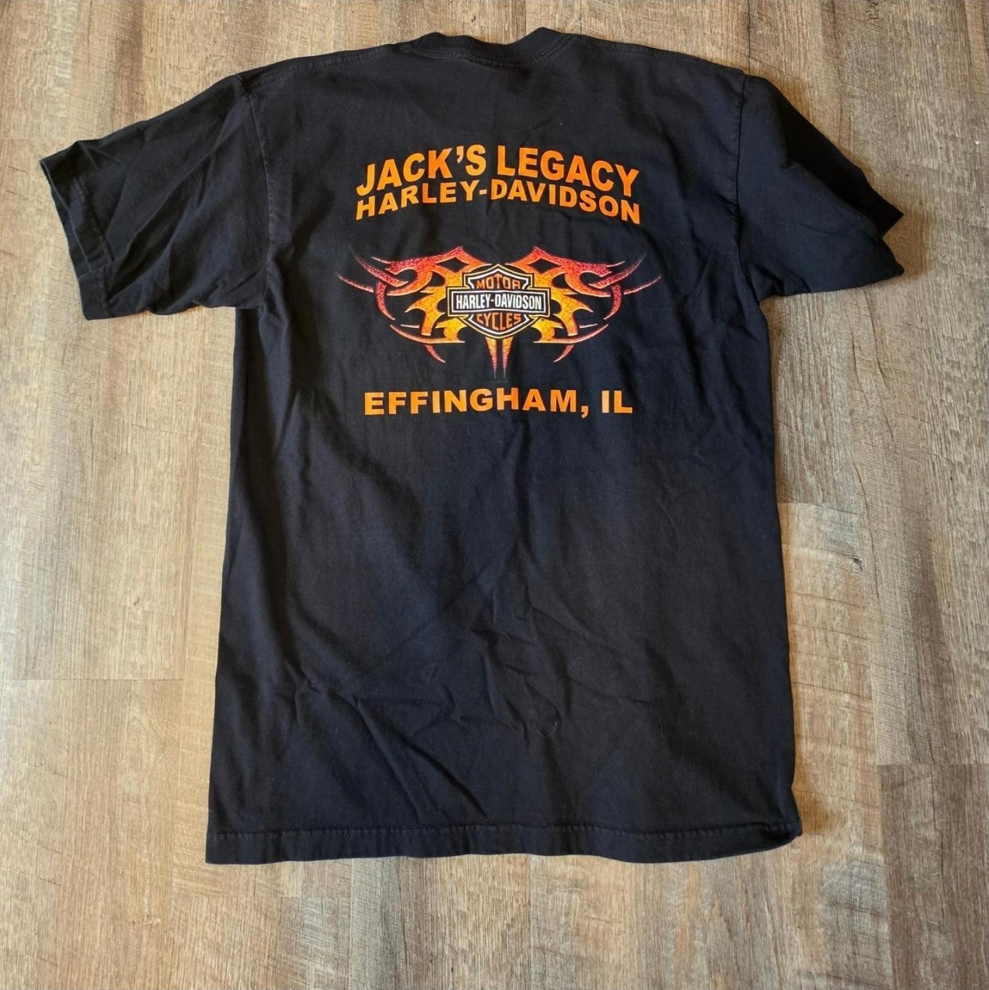 VTG Y2K Harley-Davidson Flame Pocket Tee Size L 2004 Biker Motorcycle Grunge USA