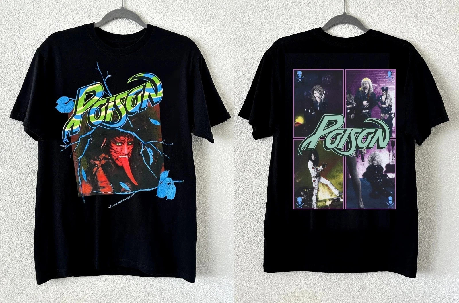 NEW 1988 Poison Shirt Adult Black Band Metal Music Concert 80S