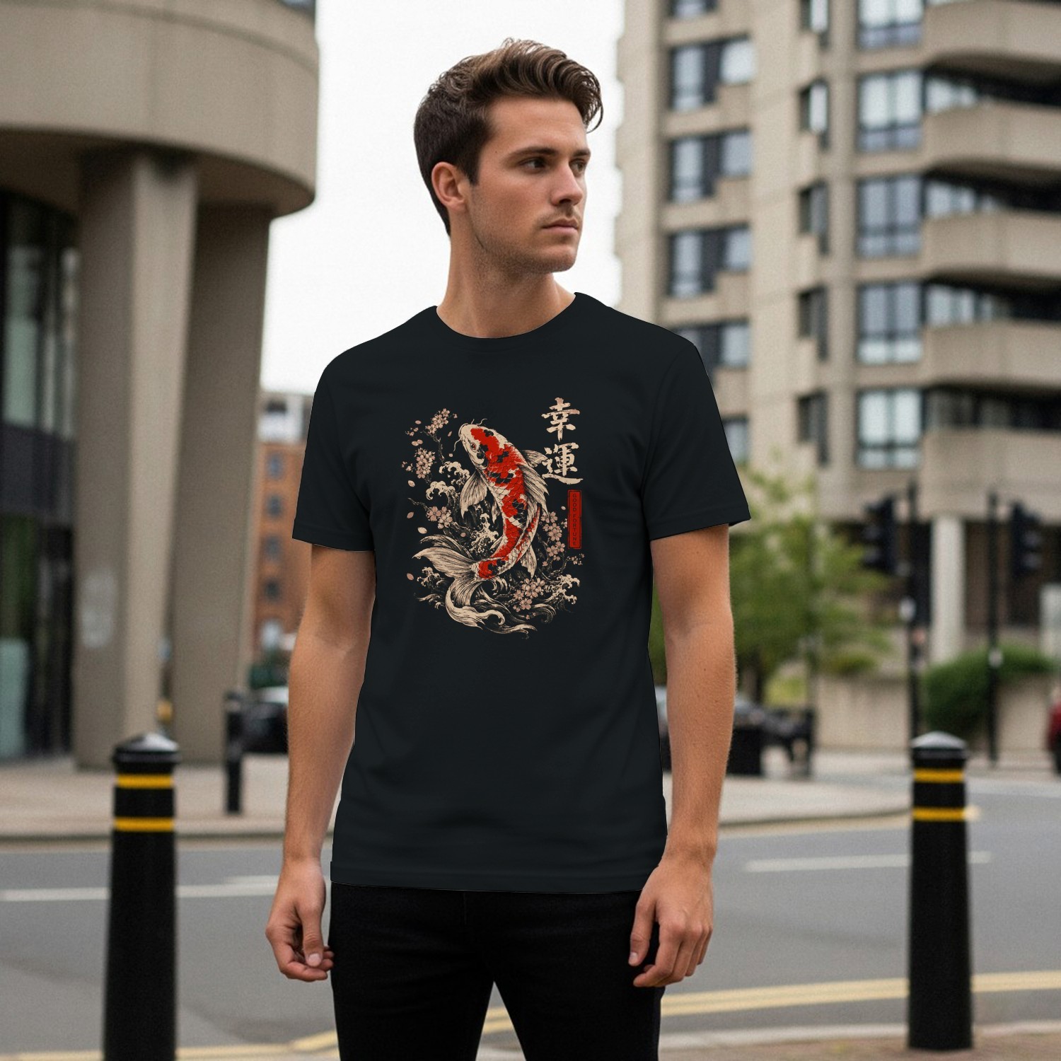 Good Fortune Koi Fish Japanese Art Men’s T-shirt