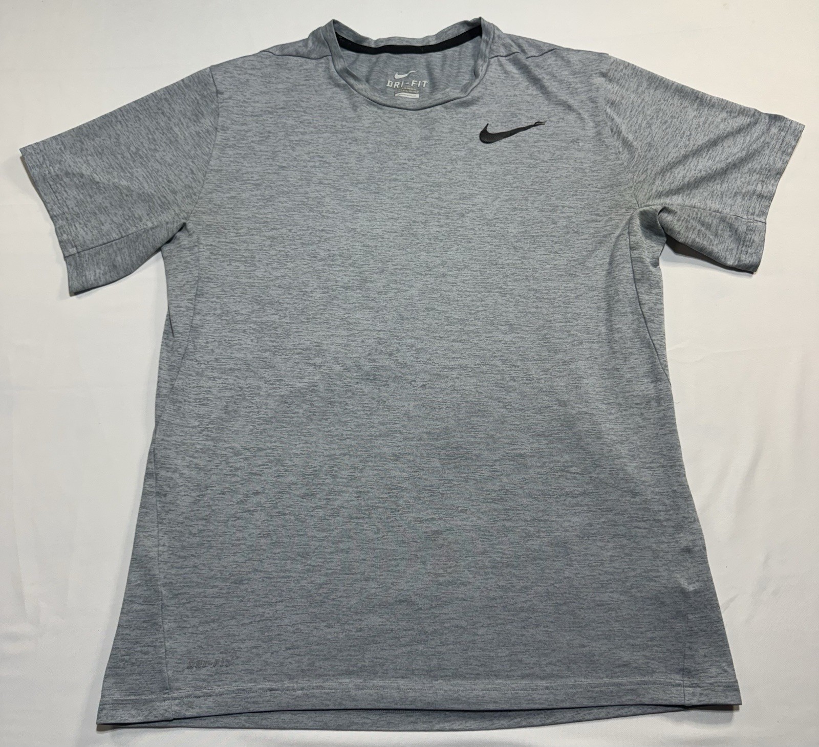 Nike T Shirt Mens L Medium Grey Heather Dri Fit Breathable Lightweight Training