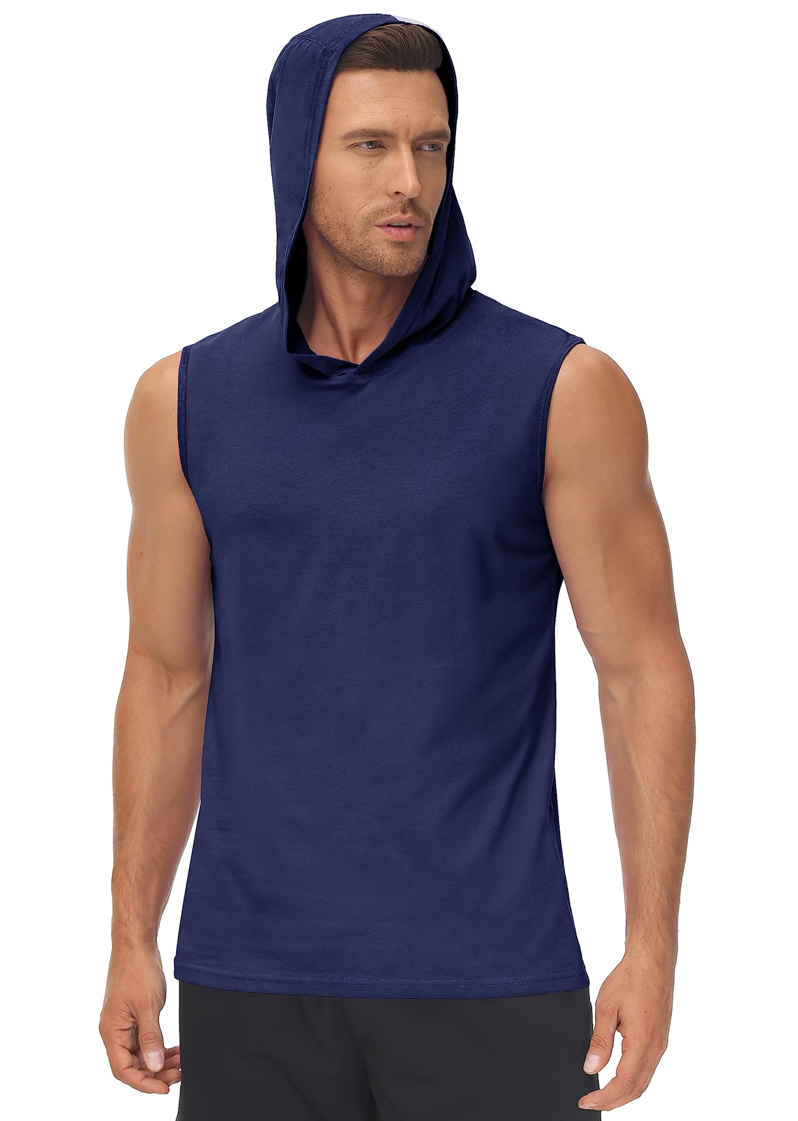 Men’s Hoodie Sleeveless Muscle Shirts Gym Workout Casual Running Sport Summer T