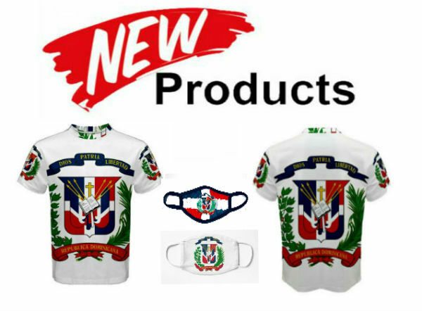 DOMINICAN REPUBLIC COAT OF ARMS FLAG MEN T-SHIRTS & FREE MASK CP BRAND