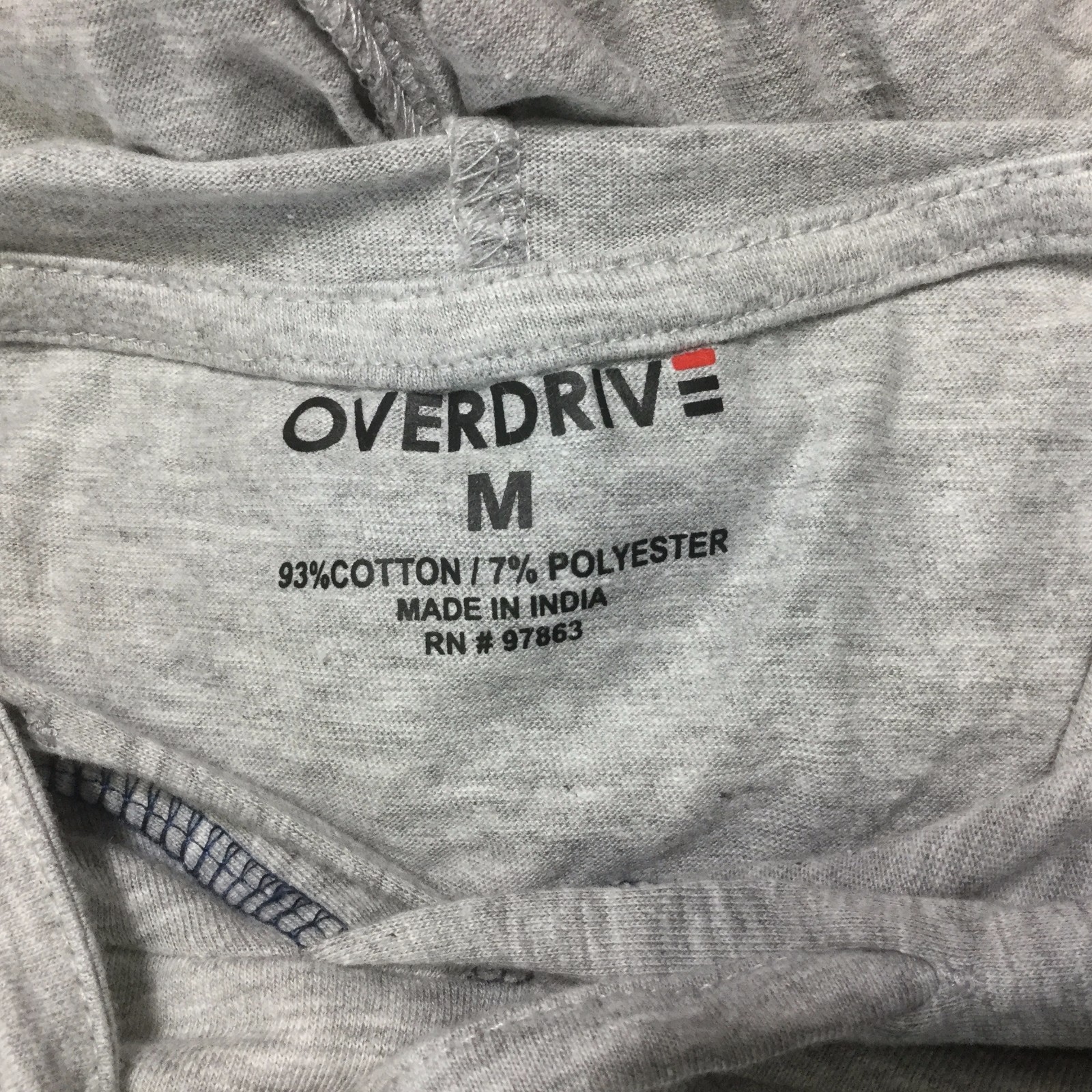 Overdrive Mens Hoodie Sleeveless Tank Tee Casual T Shirt Sz M Gym Bodybuilding