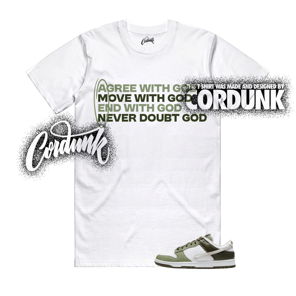 Dunk Oil Green Cargo Khaki Light Bone Olive Low T Shirt Match AMEN