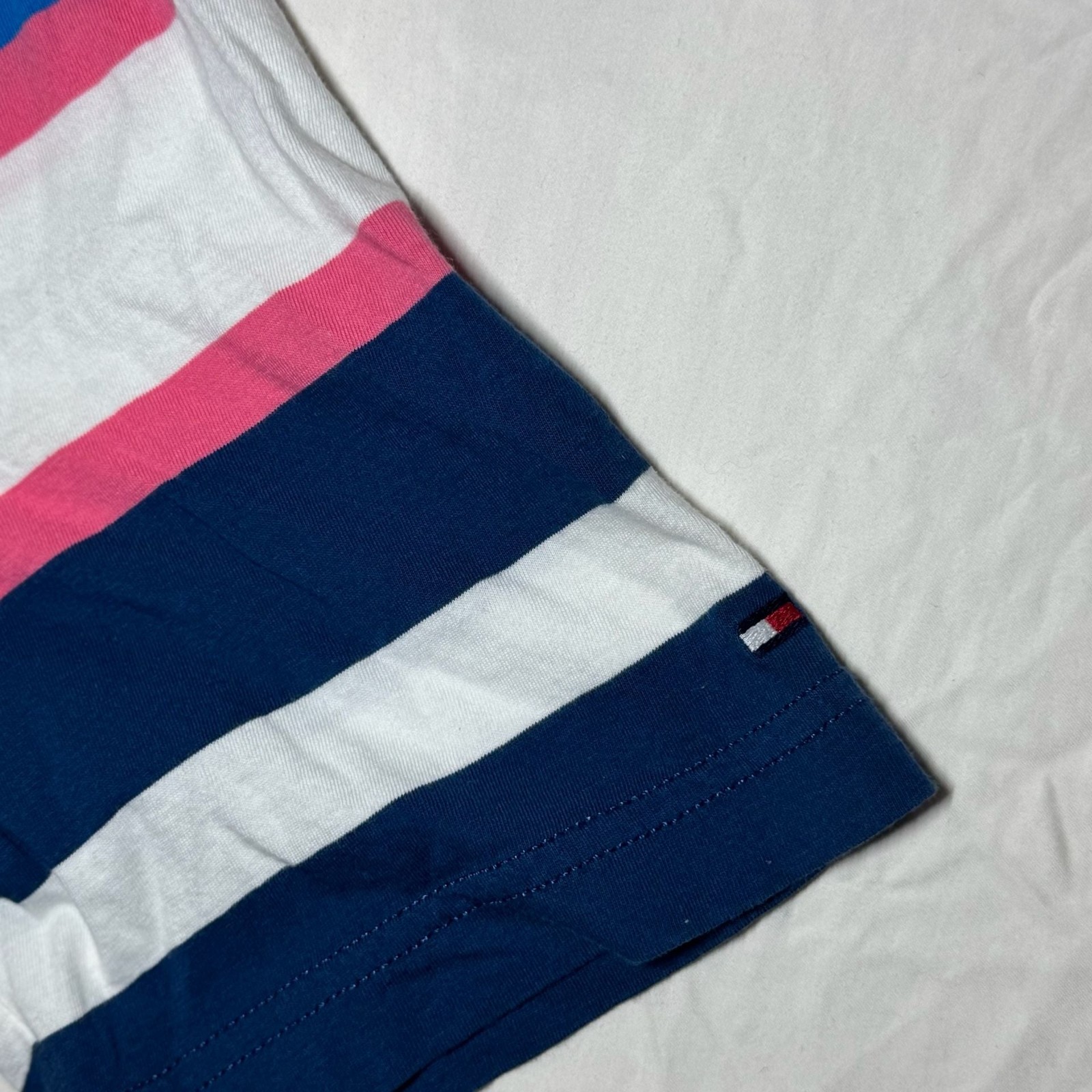Tommy Hilfiger Multi-Color Horizontal Striped Crewneck T-Shirt