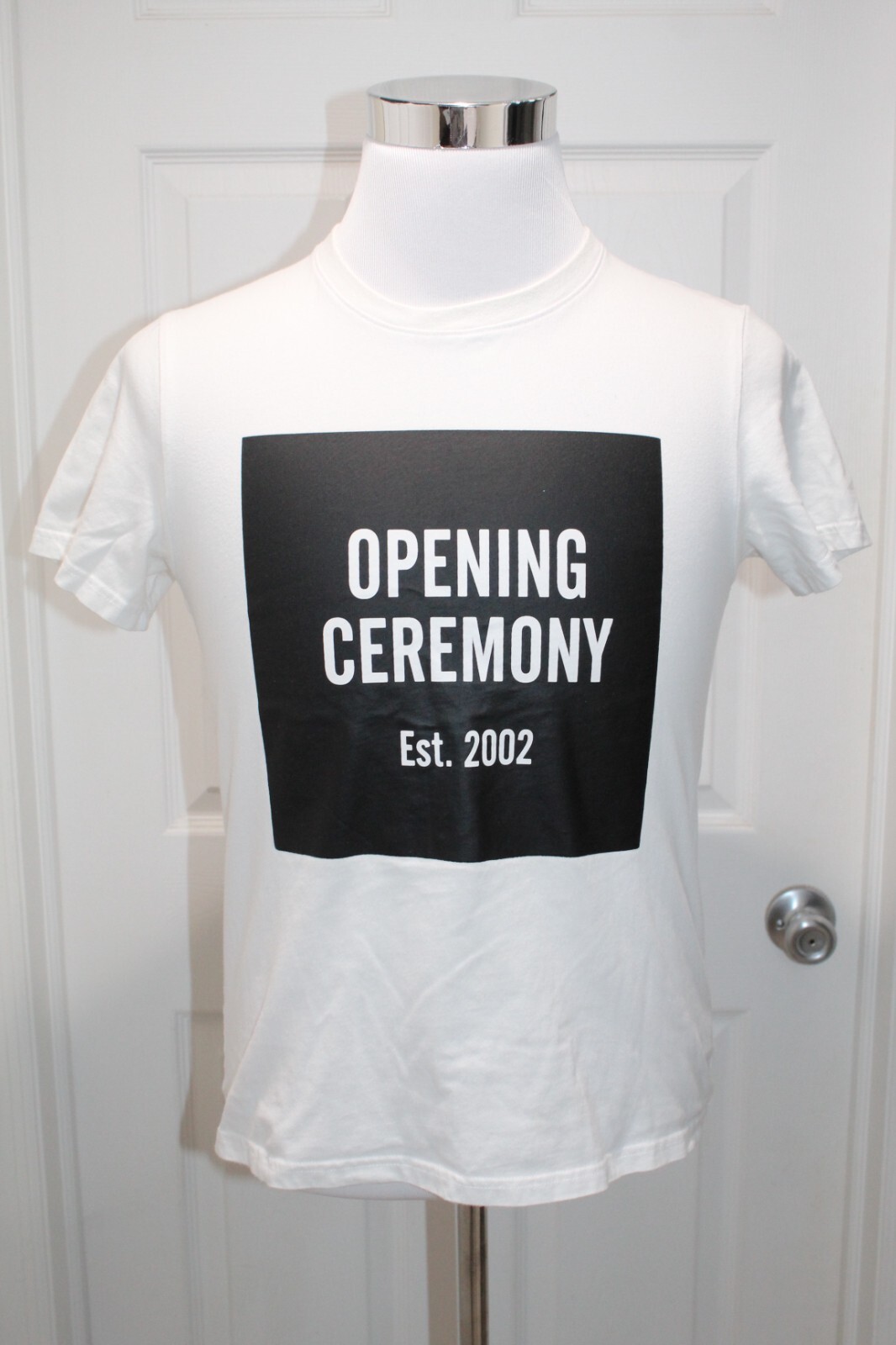 Opening Ceremony Reverse Box Logo Double Sided Mens size S white & black