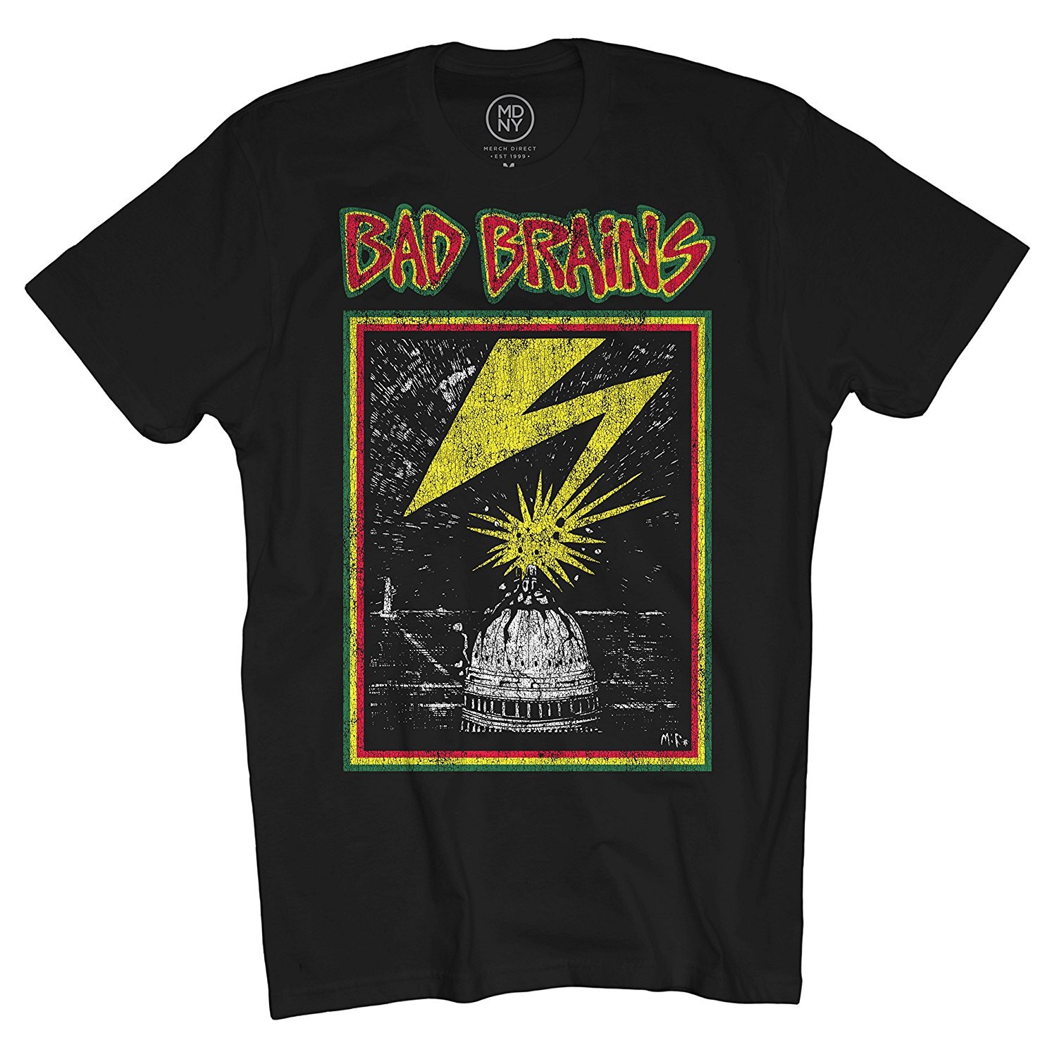 Authentic BAD BRAINS Distressed Capitol Logo T-Shirt Black S M L XL XXL NEW