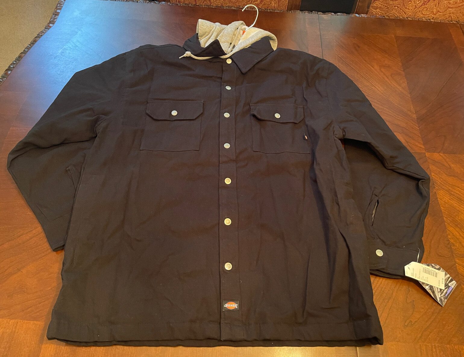 Dickies Fleece-lined Canvas Shirt Jacket hoodie inset Color Black Size XL
