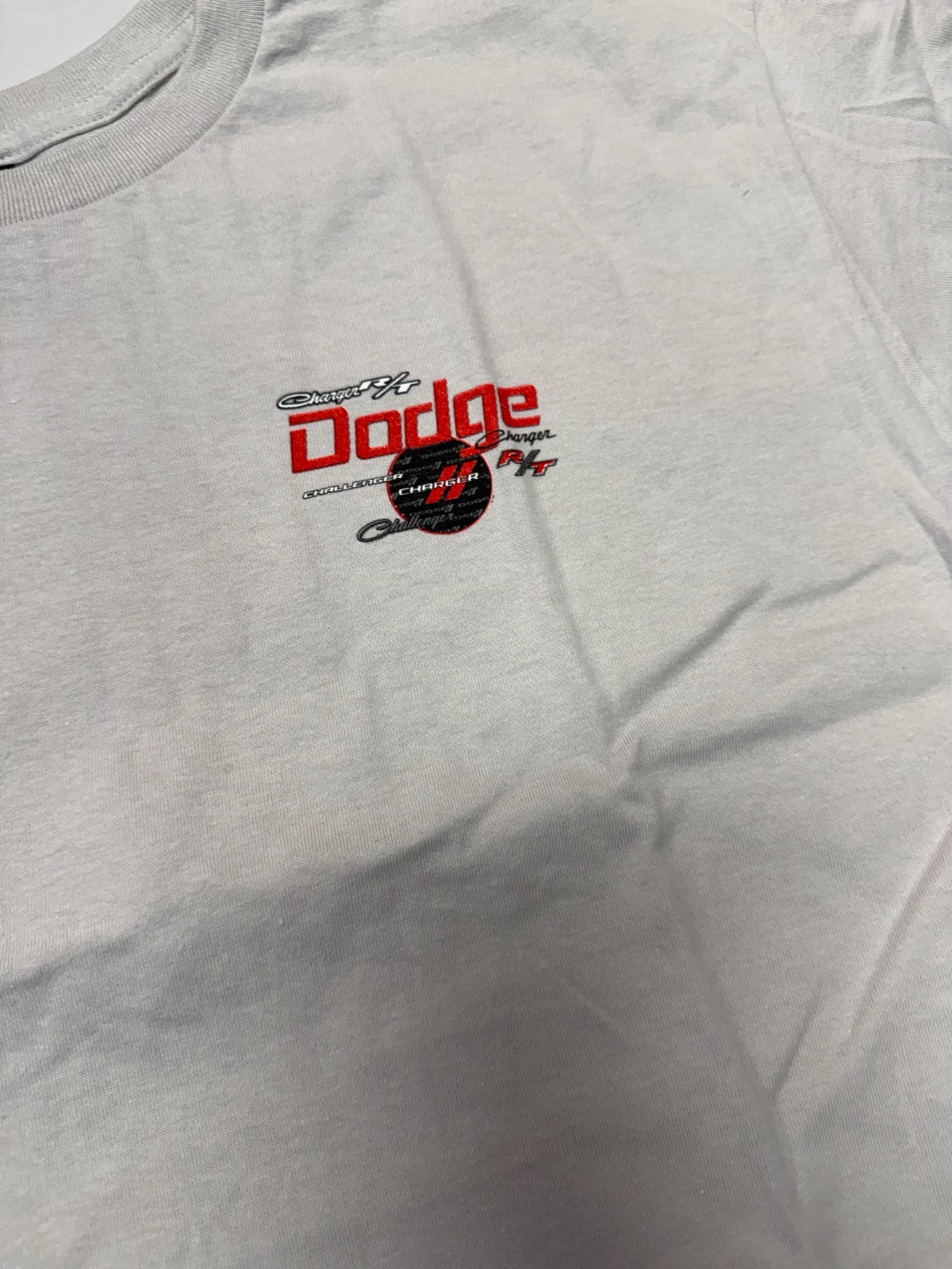 DODGE ALL OVER LOGO Gray T-Shirt (Licensed) Charger Challenger R/T Super Bee