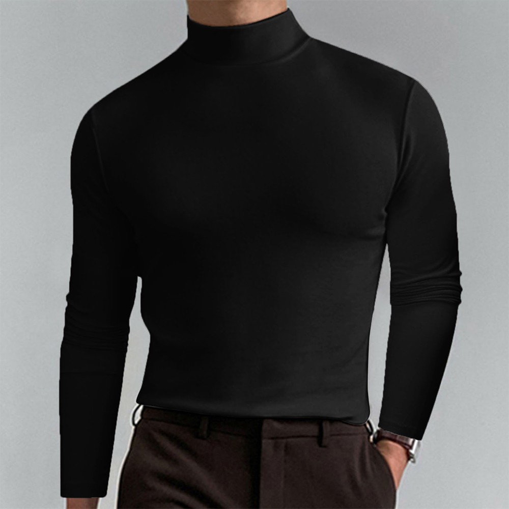 Mens High Turtle Neck T Shirt Polo Tops Winter Warm Long Sleeve Baselayer Jumper